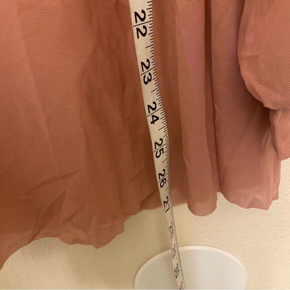 Kelle dance costume mauve pink 3 piece sheer mesh tunic dress shorts top MA - Picture 11 of 12